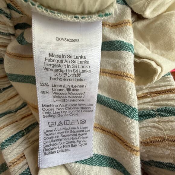 Madewell Linen Blend Track Shorts Striped W Med Casual Relaxed Pockets‎ Vacation - Picture 9 of 14